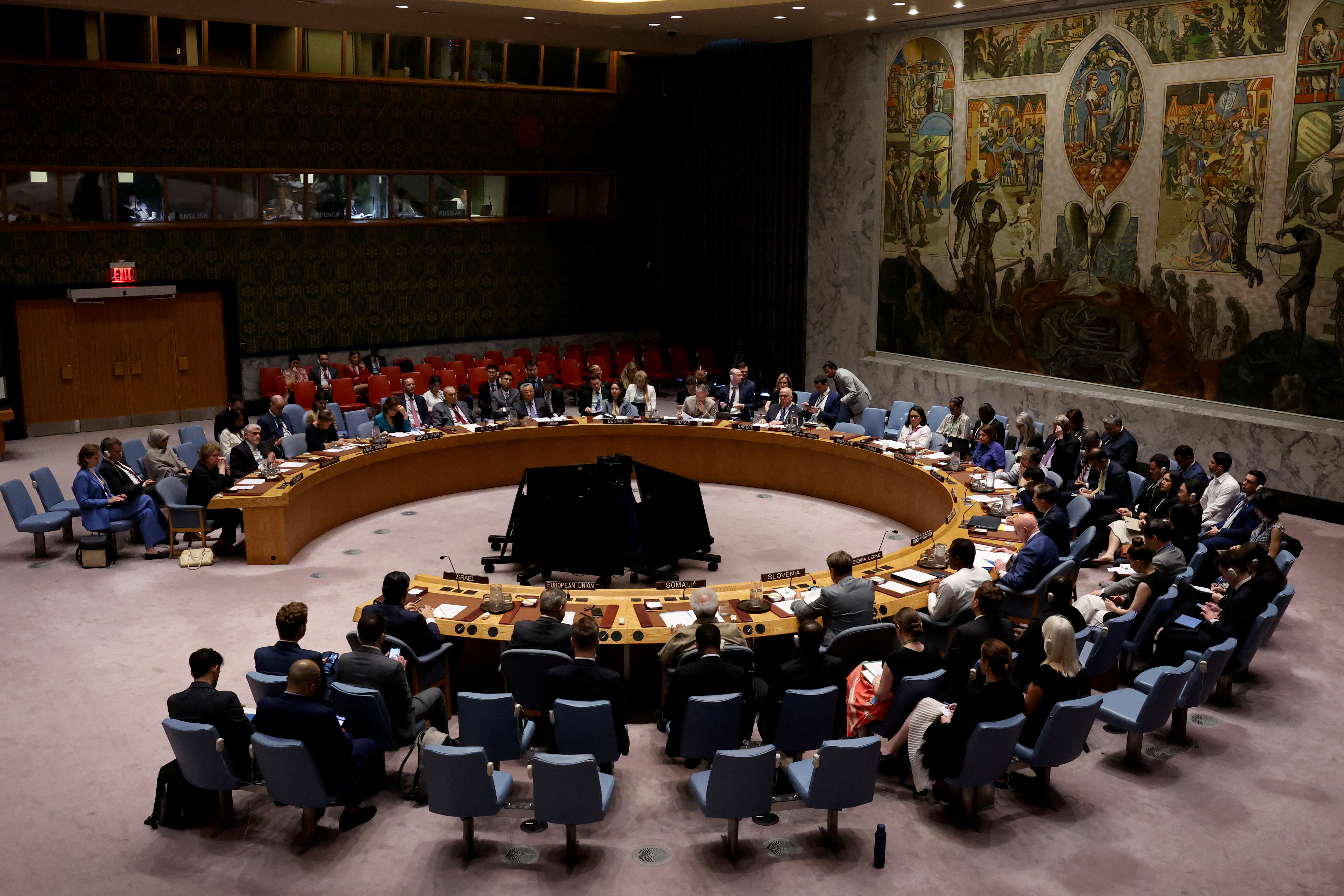 United Nations Security Council meeting about the conflict between Israel and Iran, in New York