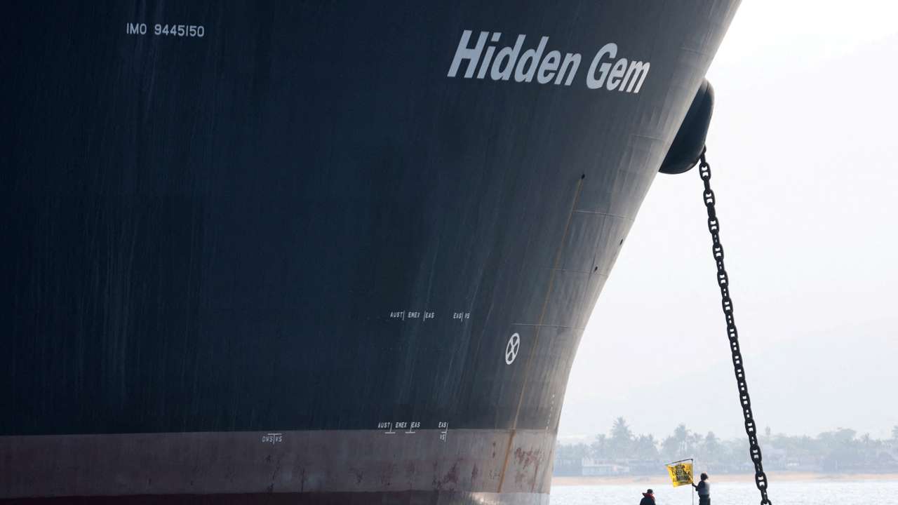 FILE PHOTO: Greenpeace activists protest against deep sea mining vessel Hidden Gem, in Manzanillo