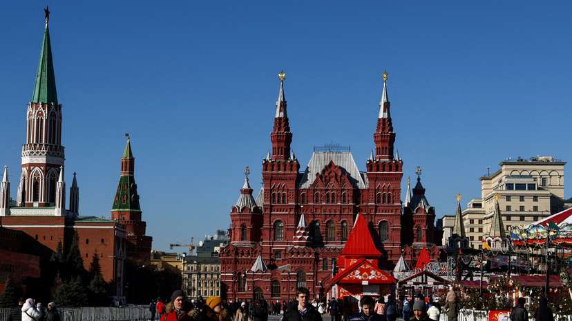 FILE PHOTO: People walk in Red Square in Moscow