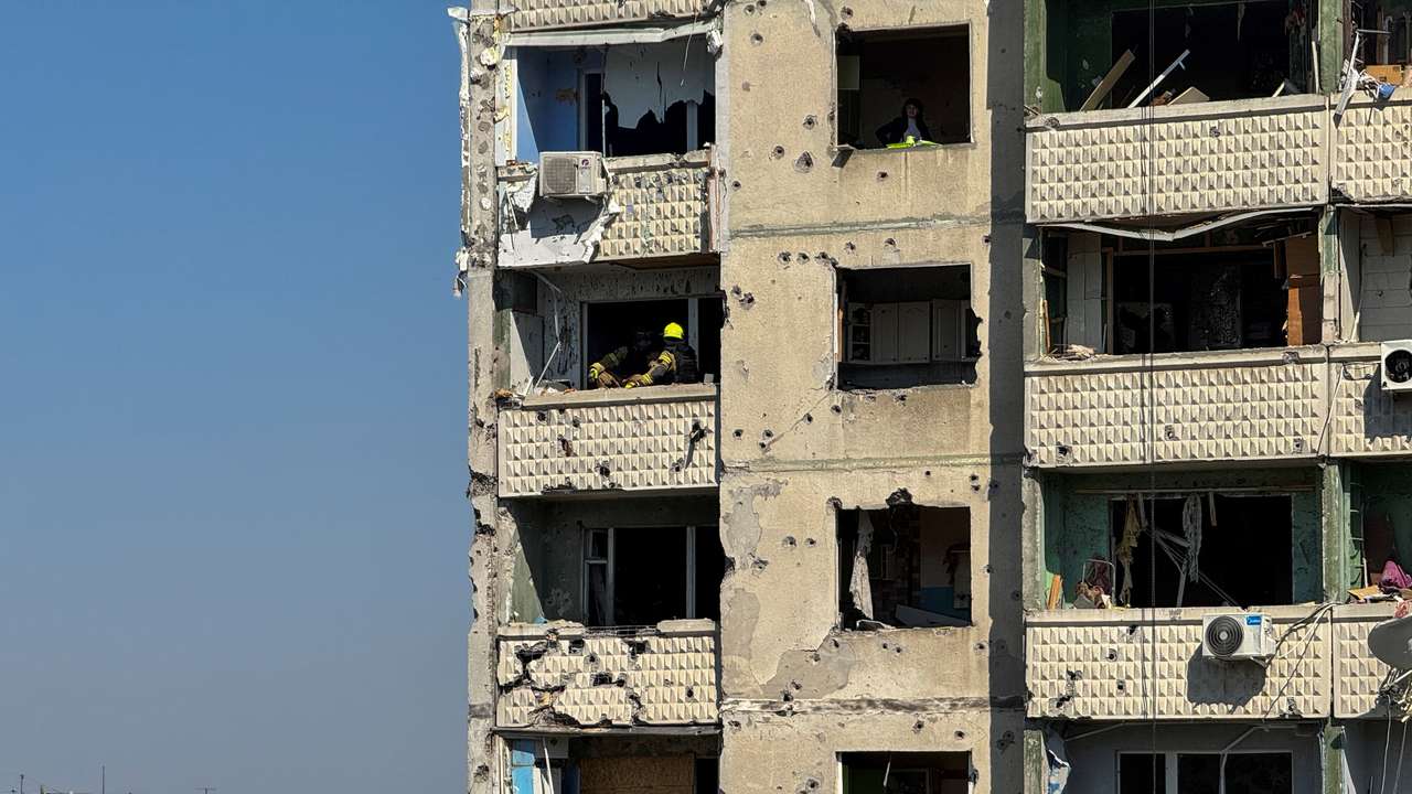 Aftermath of a Russian missile strike in Kharkiv