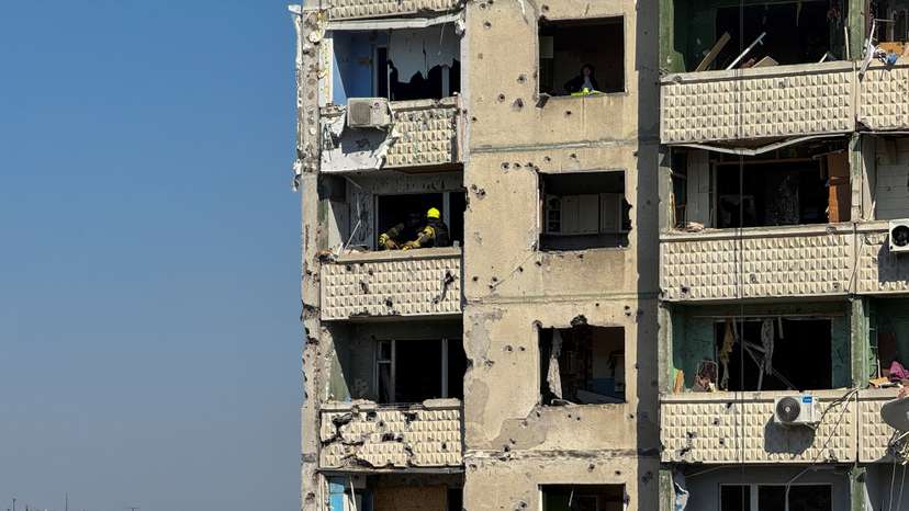 Aftermath of a Russian missile strike in Kharkiv