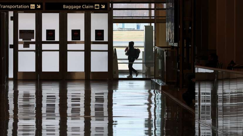 Thanksgiving holiday travel at Ronald Reagan Washington National Airport in Arlington, Virginia