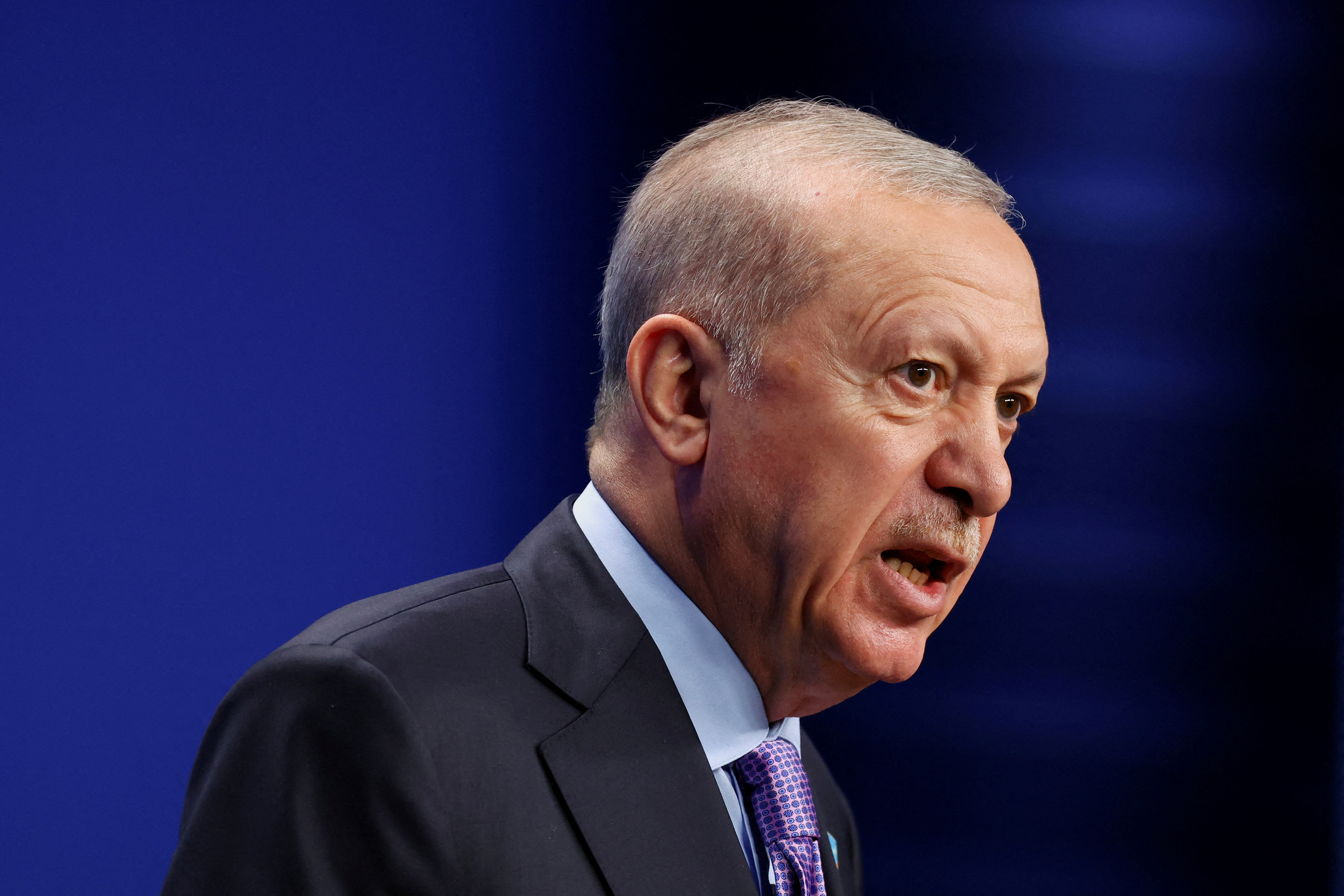 FILE PHOTO: Turkey President Tayyip Erdogan at a NATO summit in The Hague