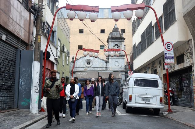 People tour the city to learn Sao Paulo's Black History in Brazil