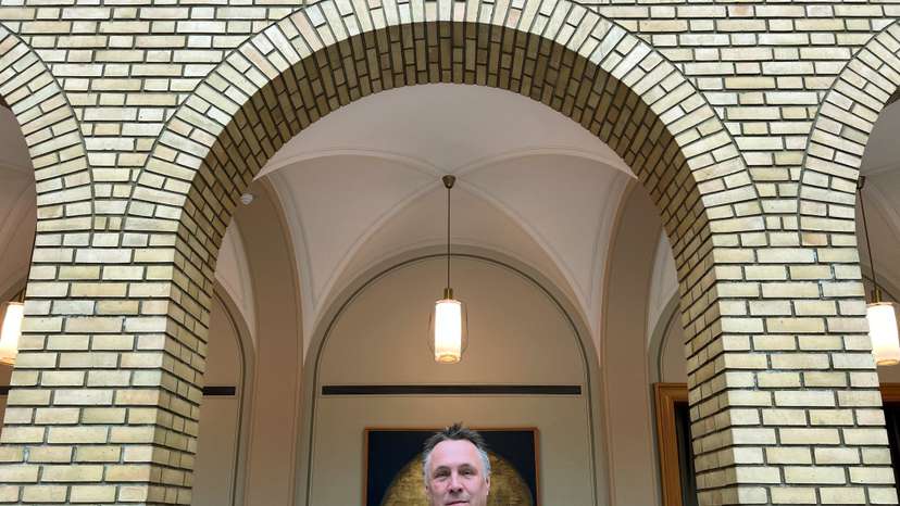 Norwegian Defence Minister Tore O. Sandvik poses for a picture at the Norwegian Parliament in Oslo
