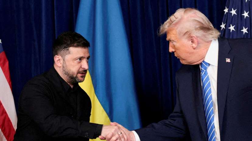 FILE PHOTO: U.S. President Trump meets Ukrainian President Zelenskiy in Florida