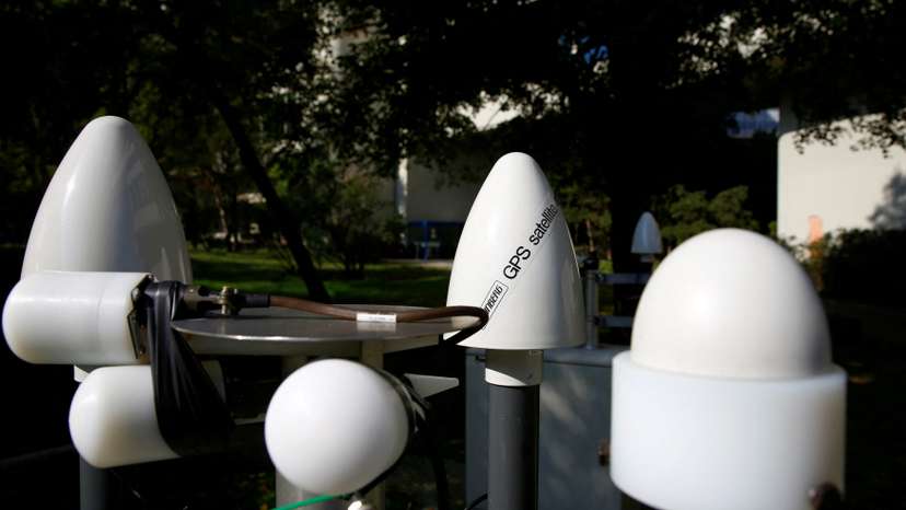 FILE PHOTO: Antennas of the testing facility for seismic and infrasound technologies of the CTBTO are seen in Vienna