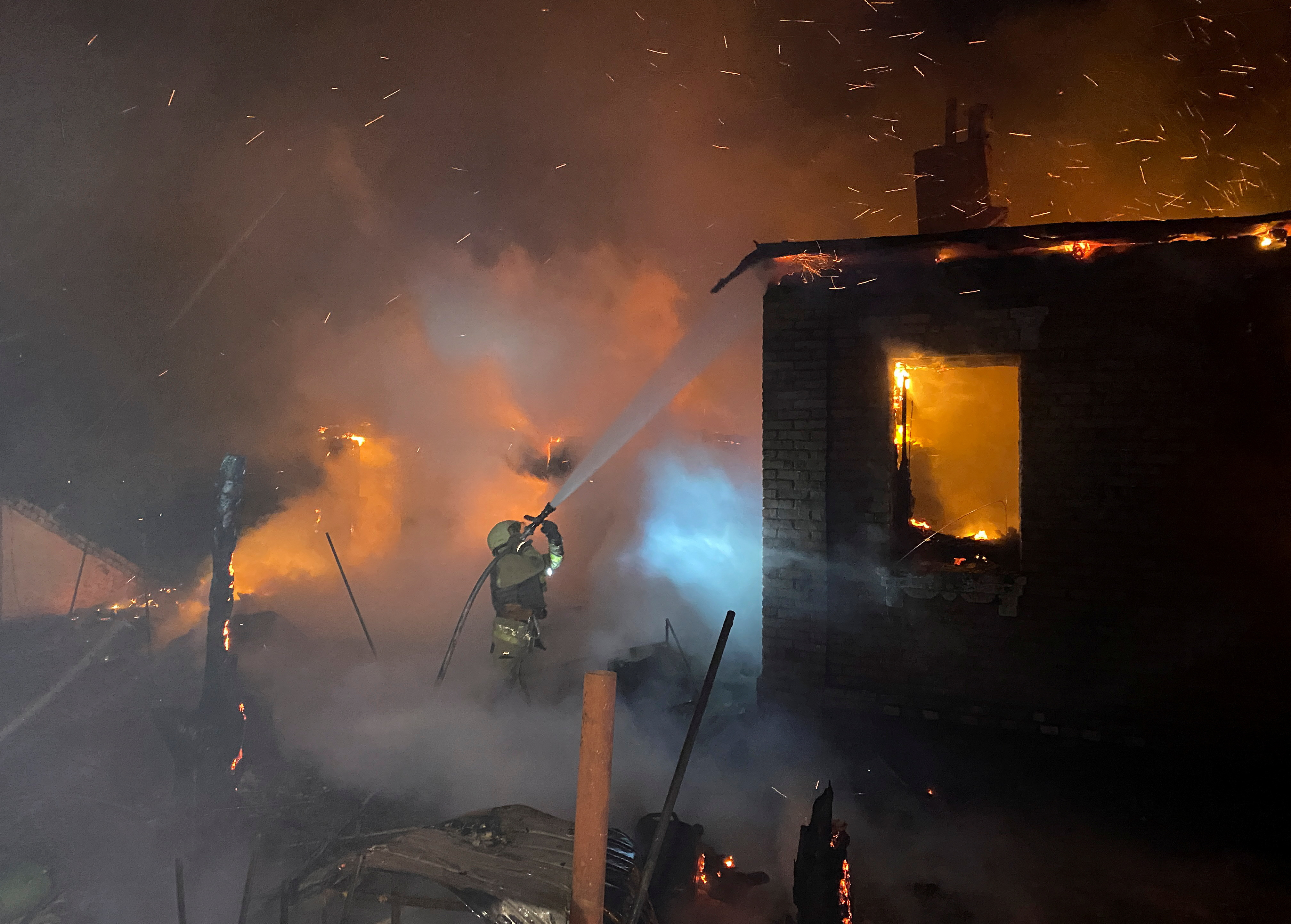 Aftermath of a Russian drone attack in Kharkiv