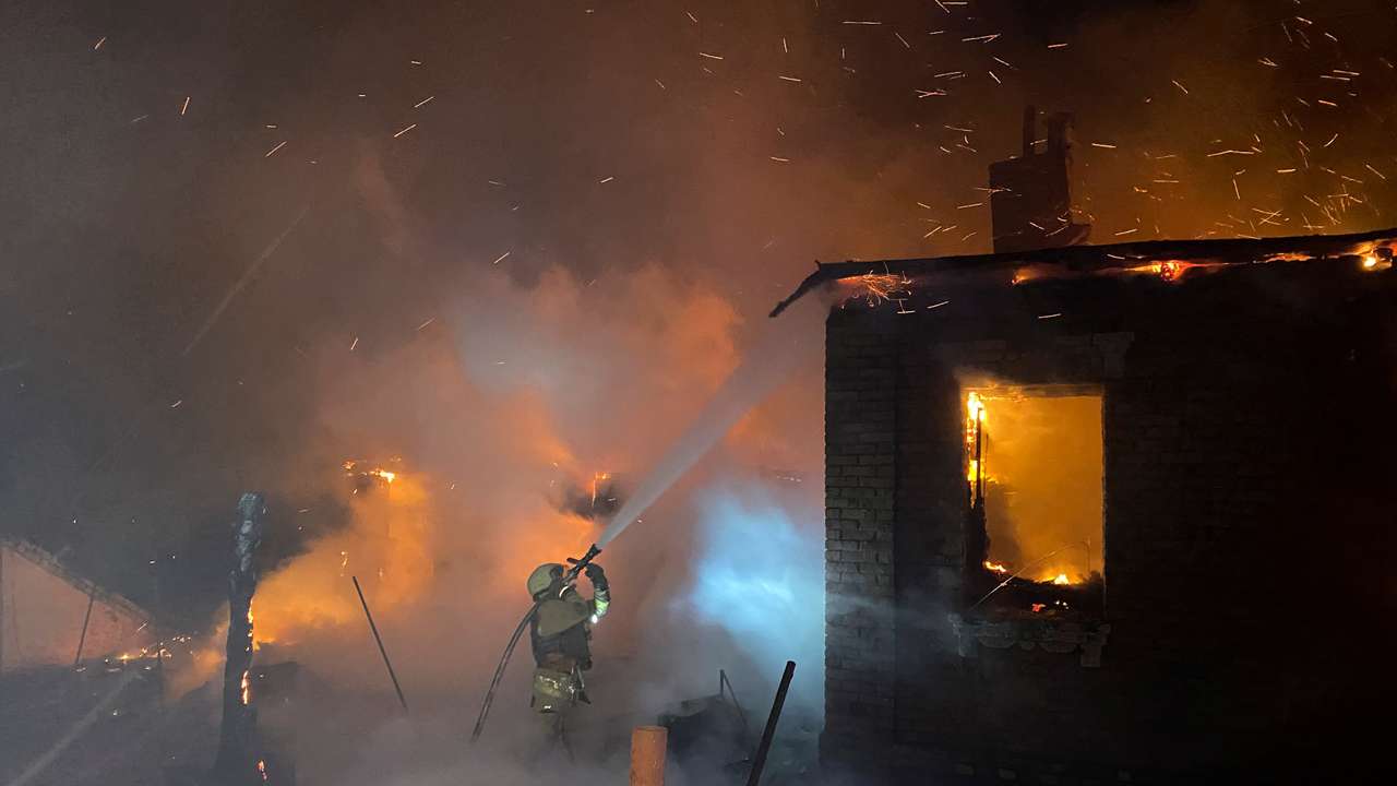 Aftermath of a Russian drone attack in Kharkiv