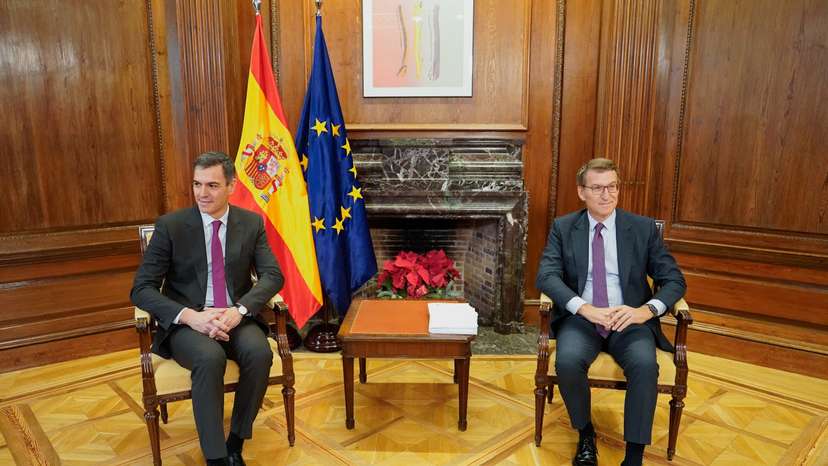 Spain's PM Sanchez meets opposition leader Feijoo in Madrid