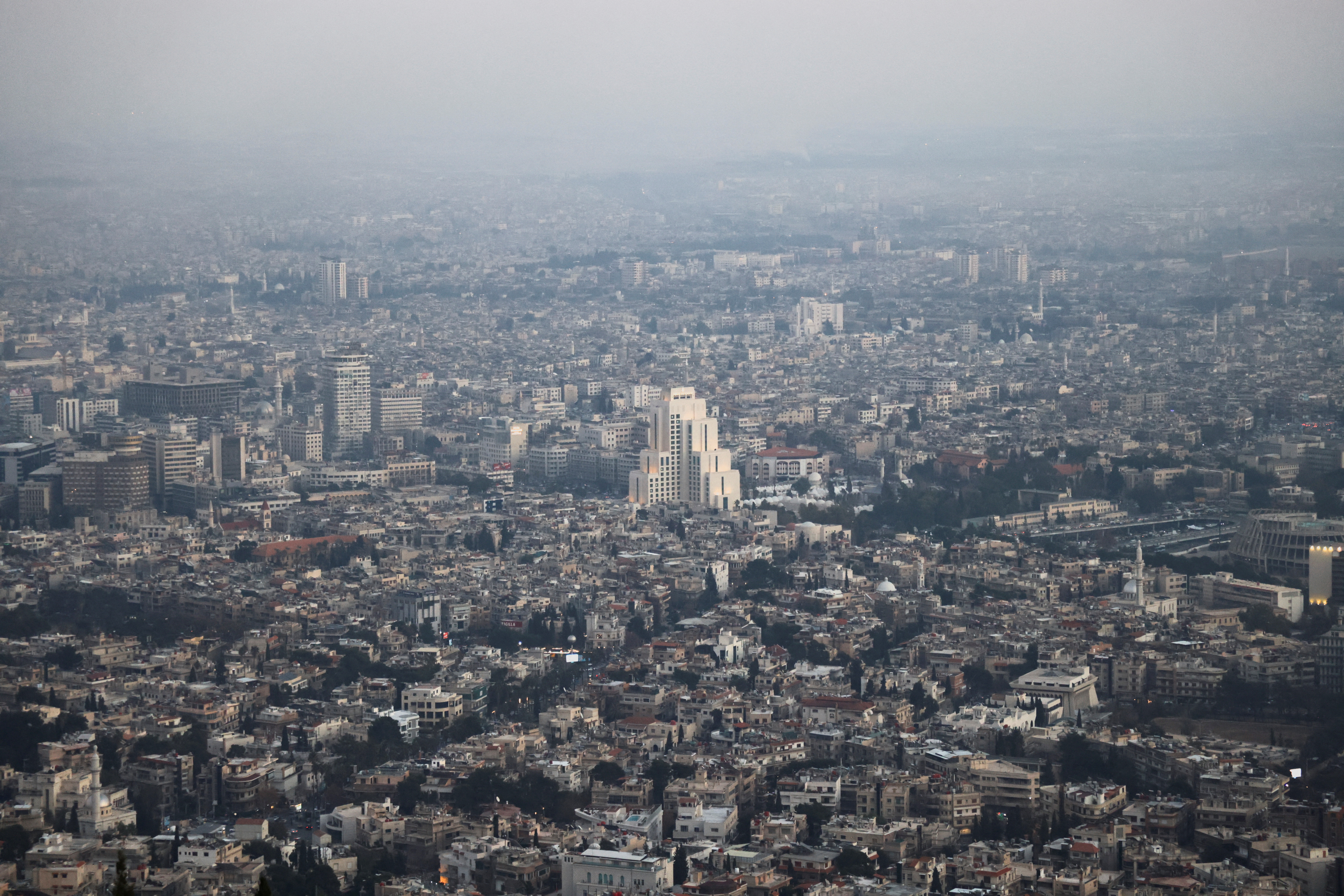 A general view shows Damascus from Mount Qasioun, after one month since the ousting of Syria's Bashar al-Assad, in Damascus