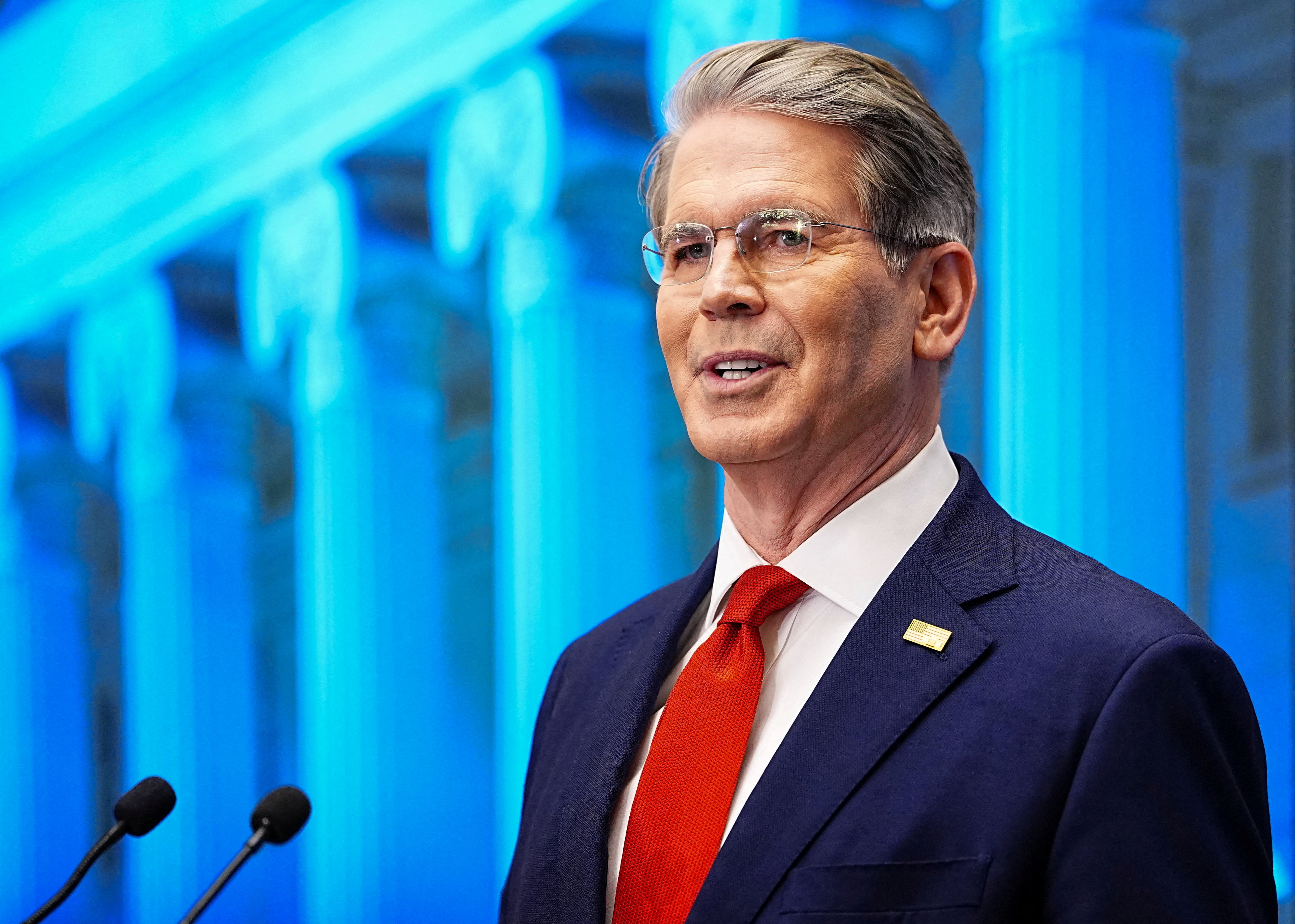 FILE PHOTO: Press conference to unveil Trump Accounts website, at Treasury Department, in Washington, D.C.