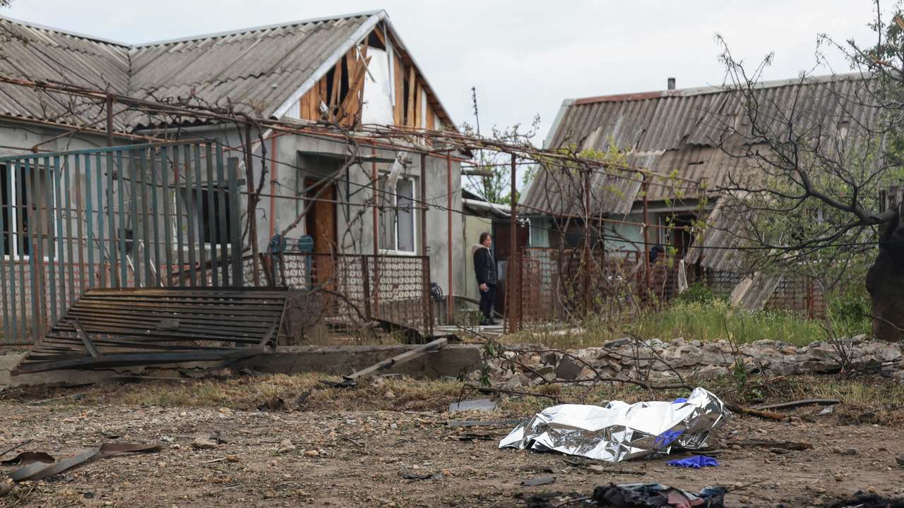 Aftermath of a Russian drone strike in Odesa
