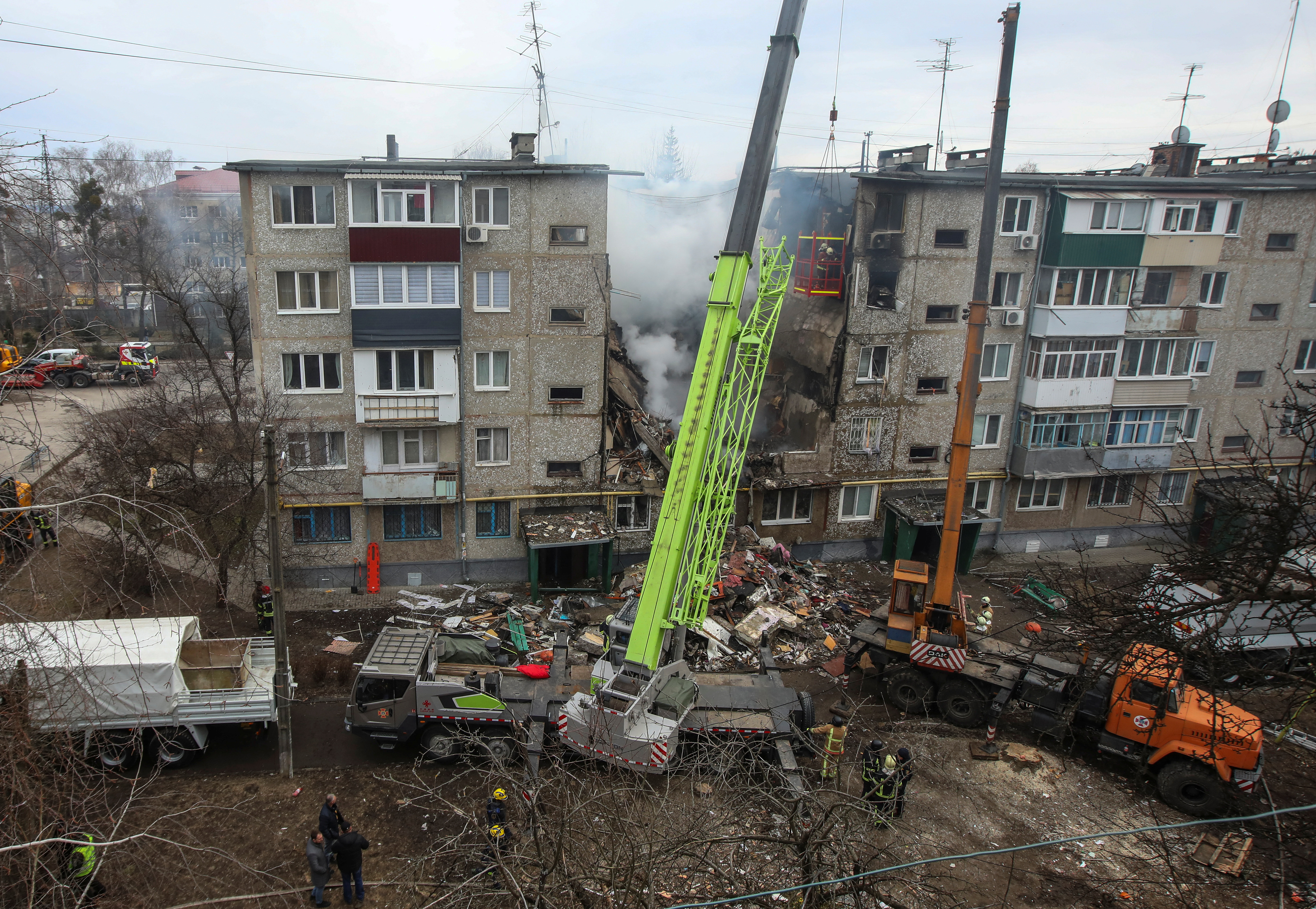 Aftermath of a Russian drone strike in Sumy