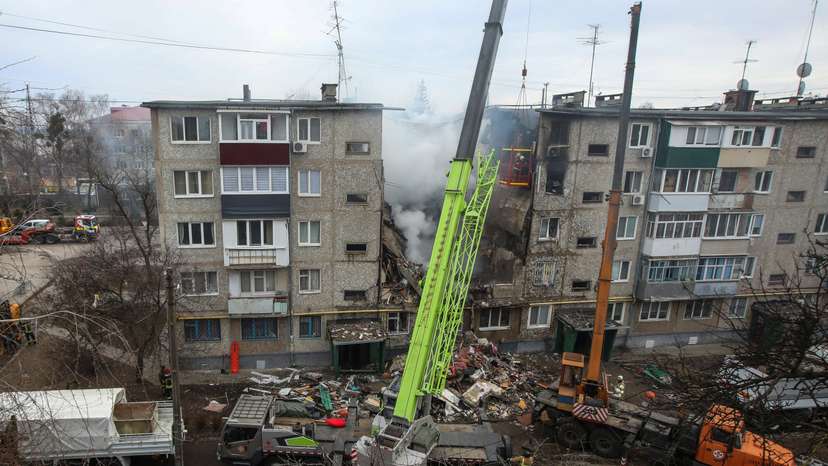 Aftermath of a Russian drone strike in Sumy