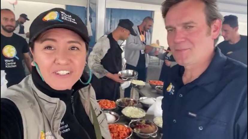 Australian World Central Kitchen (WCK) aid worker Lalzawmi "Zomi" Frankcom at a WCK kitchen, at a location given as Deir Al-Balah
