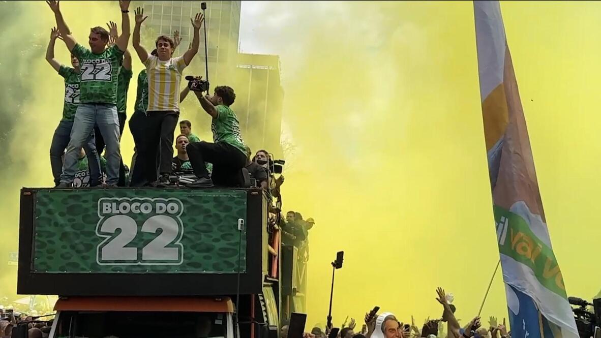 Flavio Bolsonaro Challenges  Lula With Sao Paulo Rally