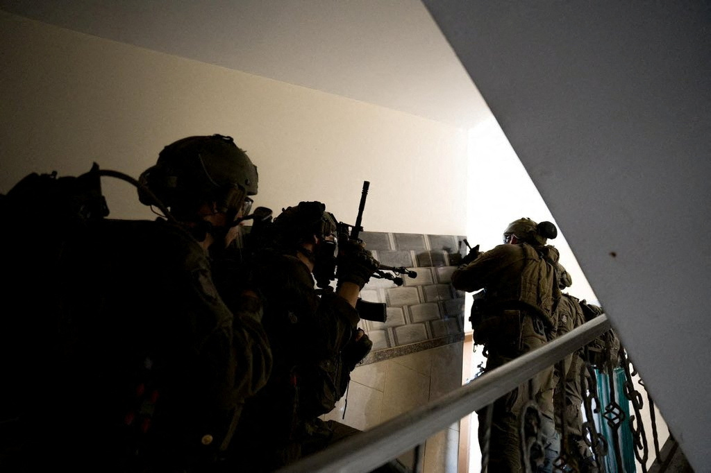 Israeli soldiers operate in the Gaza Strip
