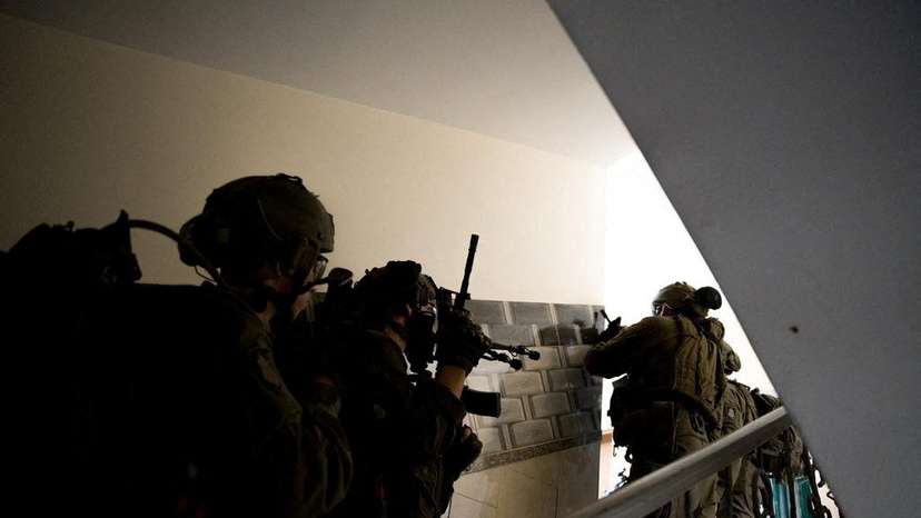 Israeli soldiers operate in the Gaza Strip