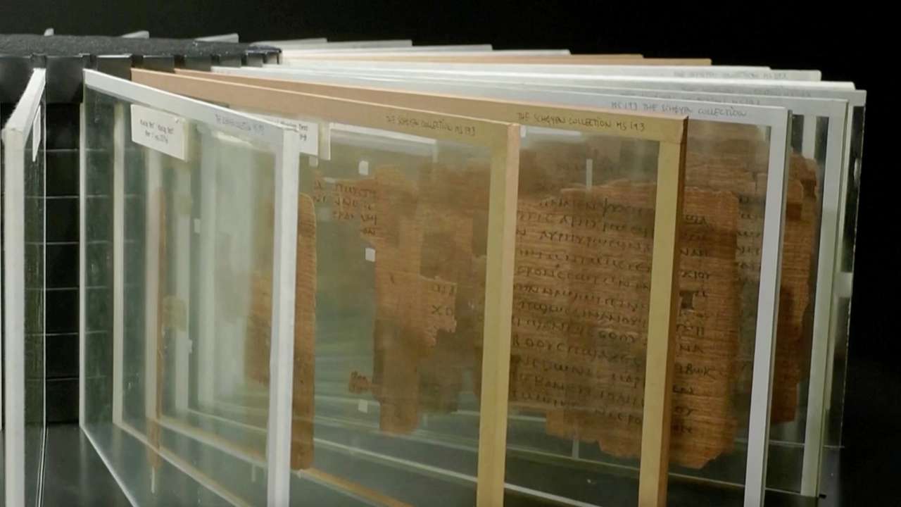 A view of the Crosby-Schoyen Codex, written in Coptic on papyrus around 250-350 A.D. and produced in one of the first Christian monasteries