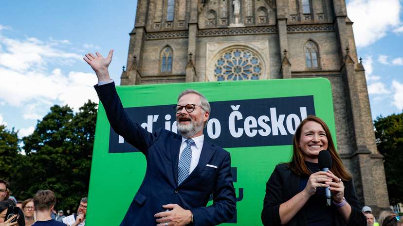 Czech PM Fiala leads election campaign events in Prague