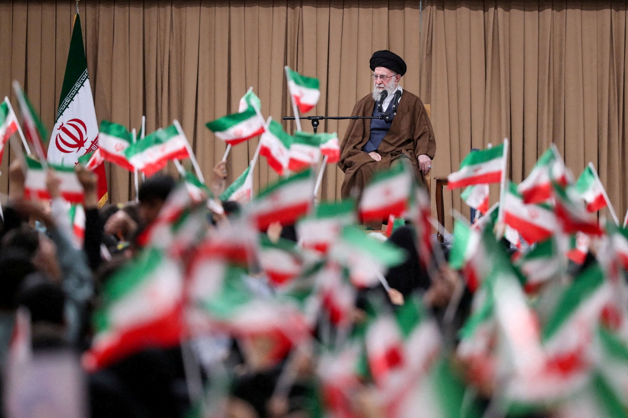 FILE PHOTO: Iran's Supreme Leader Ayatollah Ali Khamenei attends a meeting with students in Tehran