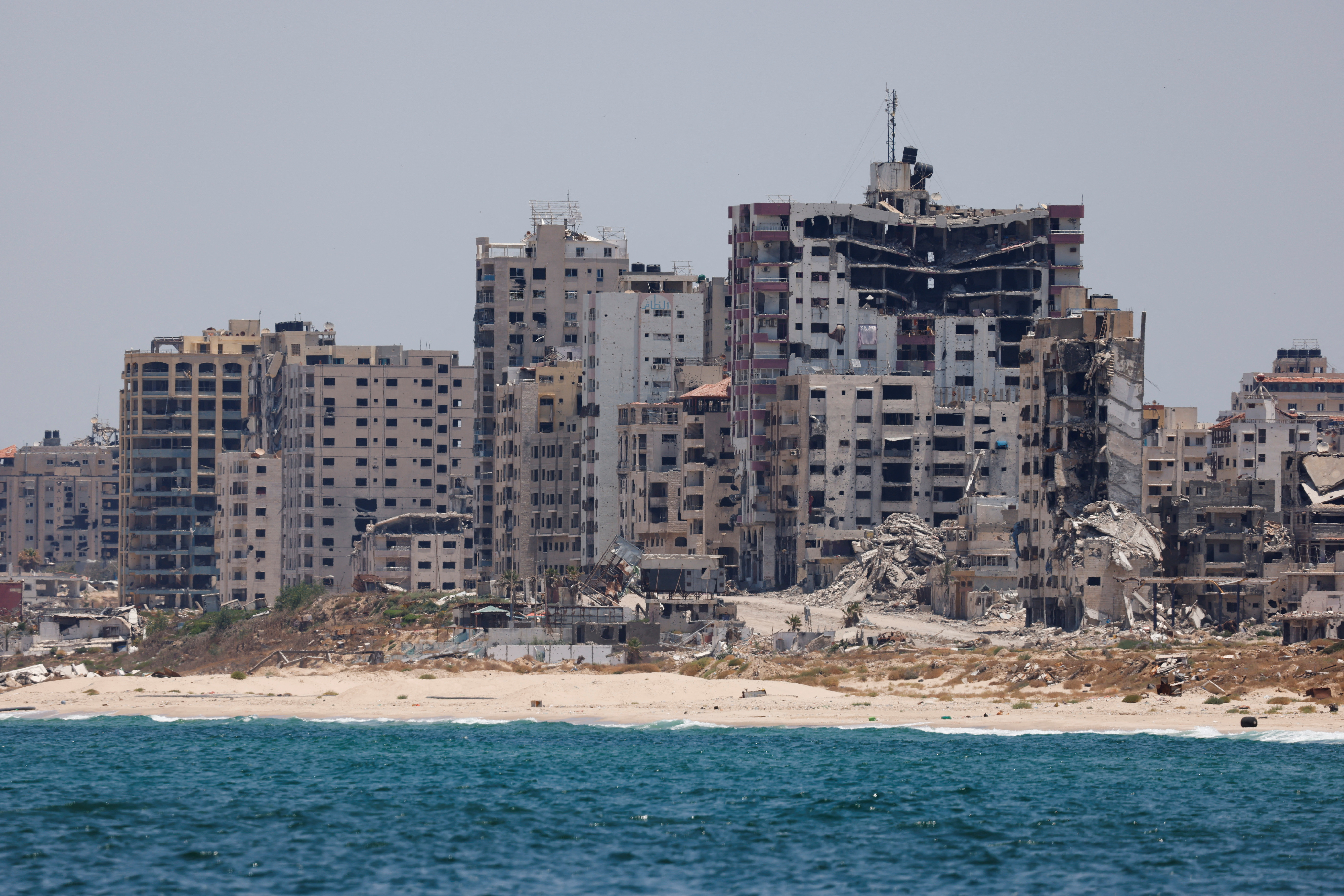 Destroyed buildings stand in Gaza