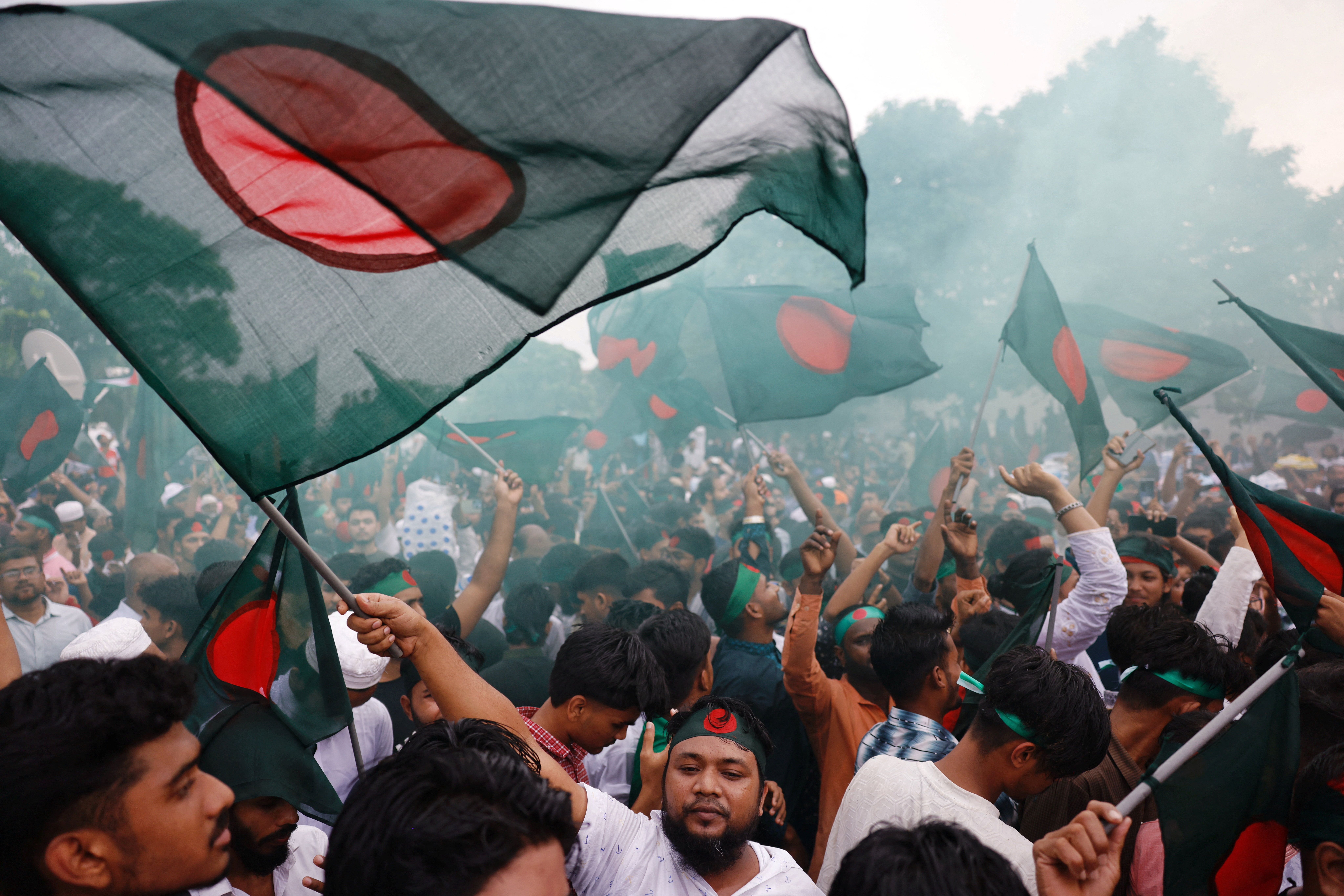 One-year anniversary of protests that led to ousting of Bangladeshi PM Hasina, in Dhaka