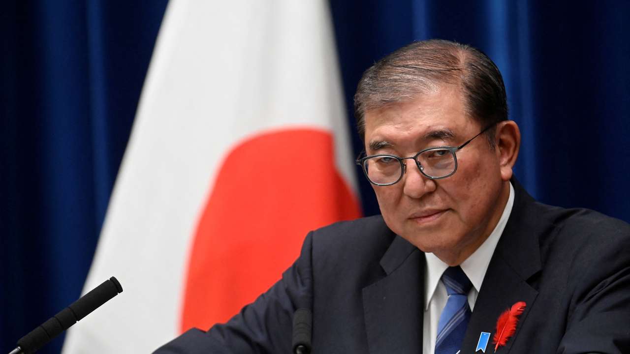 Japanese PM Shigeru Ishiba holds a press conference in Tokyo