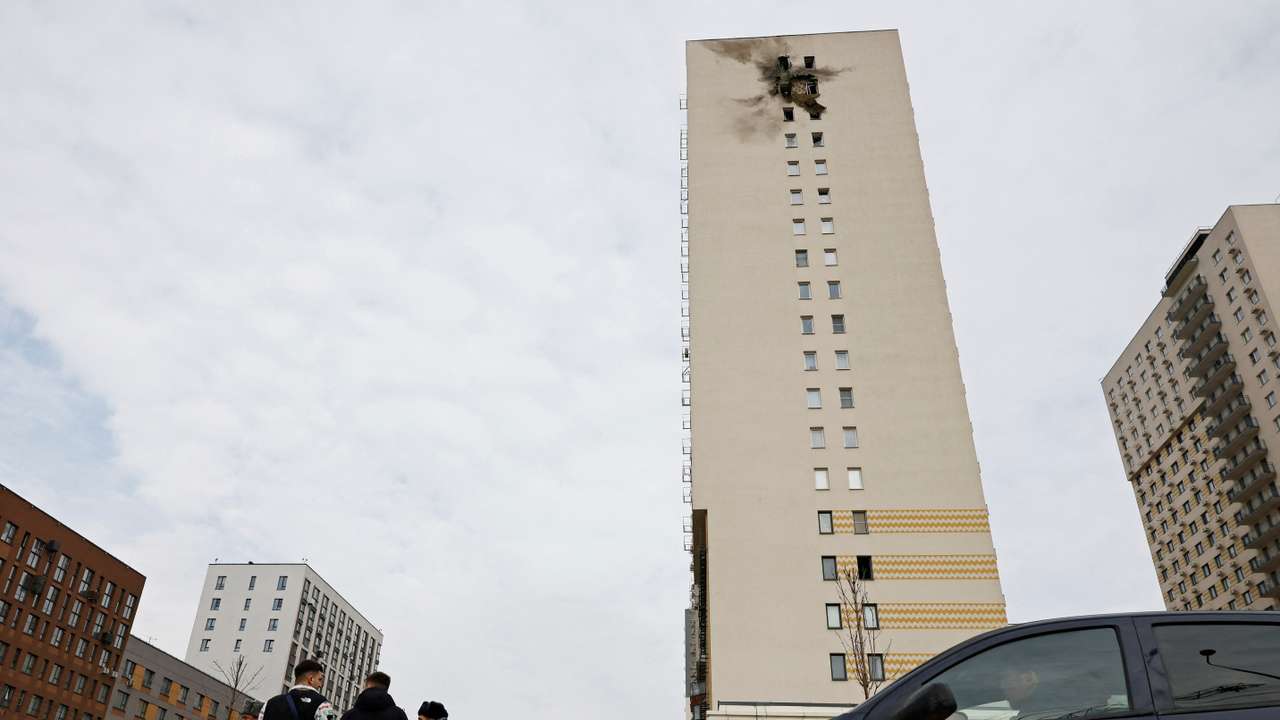 Aftermath of Ukrainian drone attack in Moscow Region
