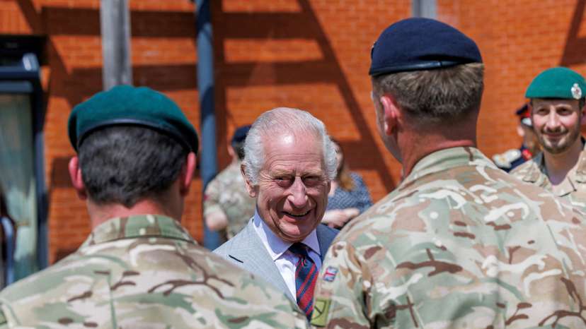 Britain's King Charles visits the 3 Royal School of Military Engineering, in Minley