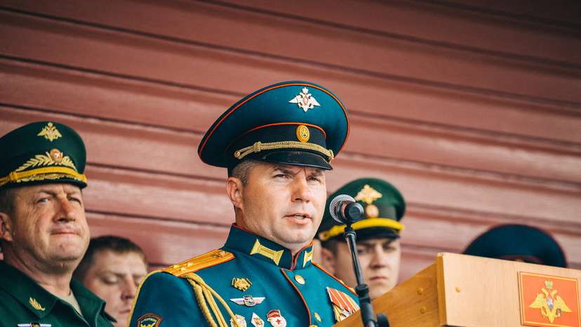 Russian commander Vladimir Zavadsky attends a ceremony in Moscow region
