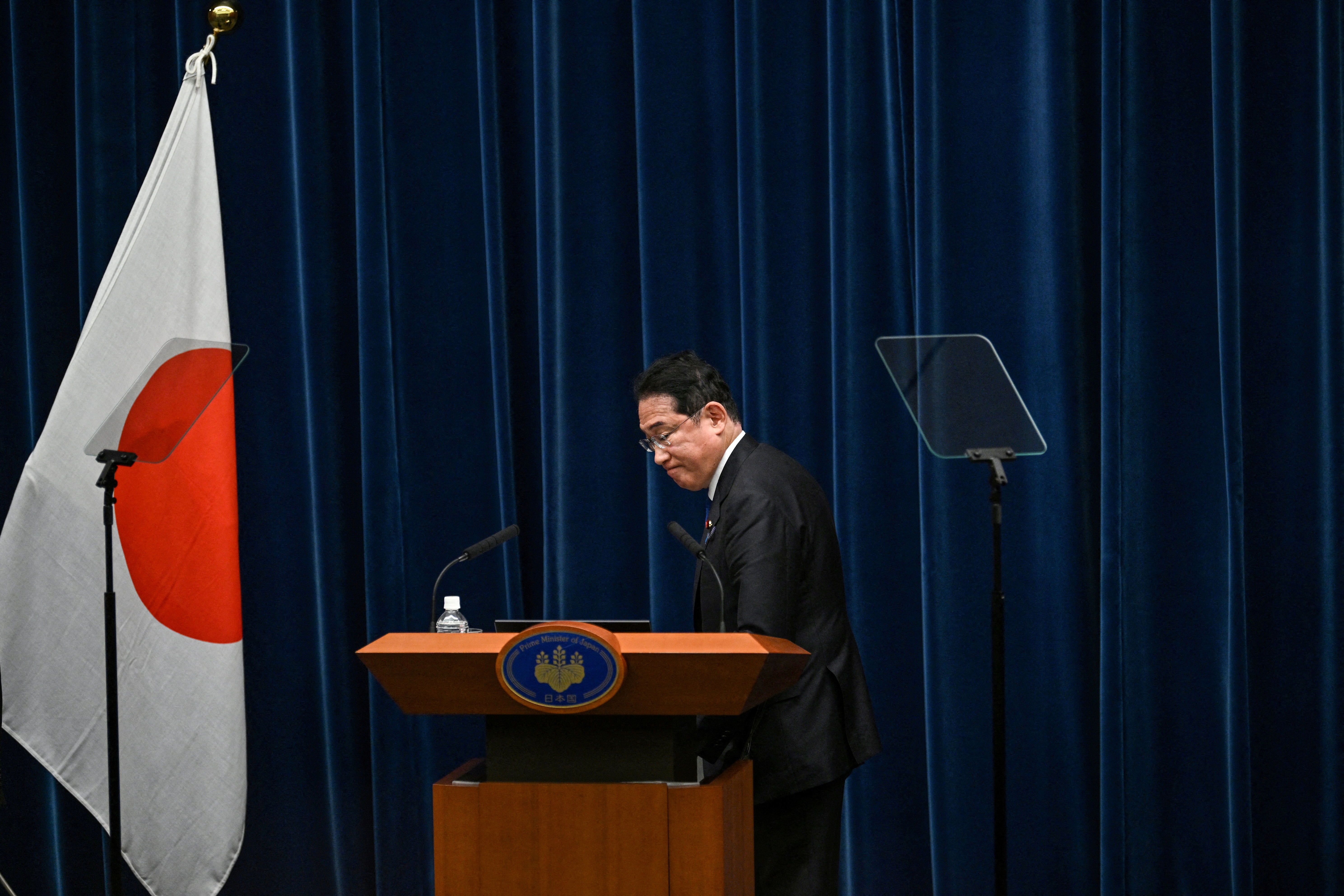 FILE PHOTO: Japan's PM Kishida holds a press conference, in Tokyo