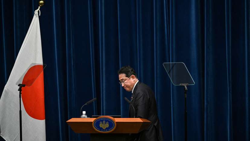 FILE PHOTO: Japan's PM Kishida holds a press conference, in Tokyo