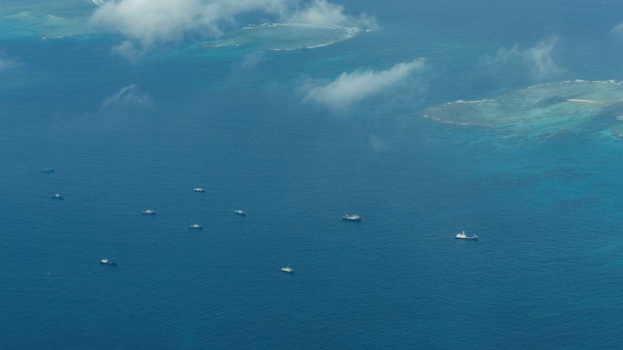Philippine Coast Guard flyby over the South China Sea