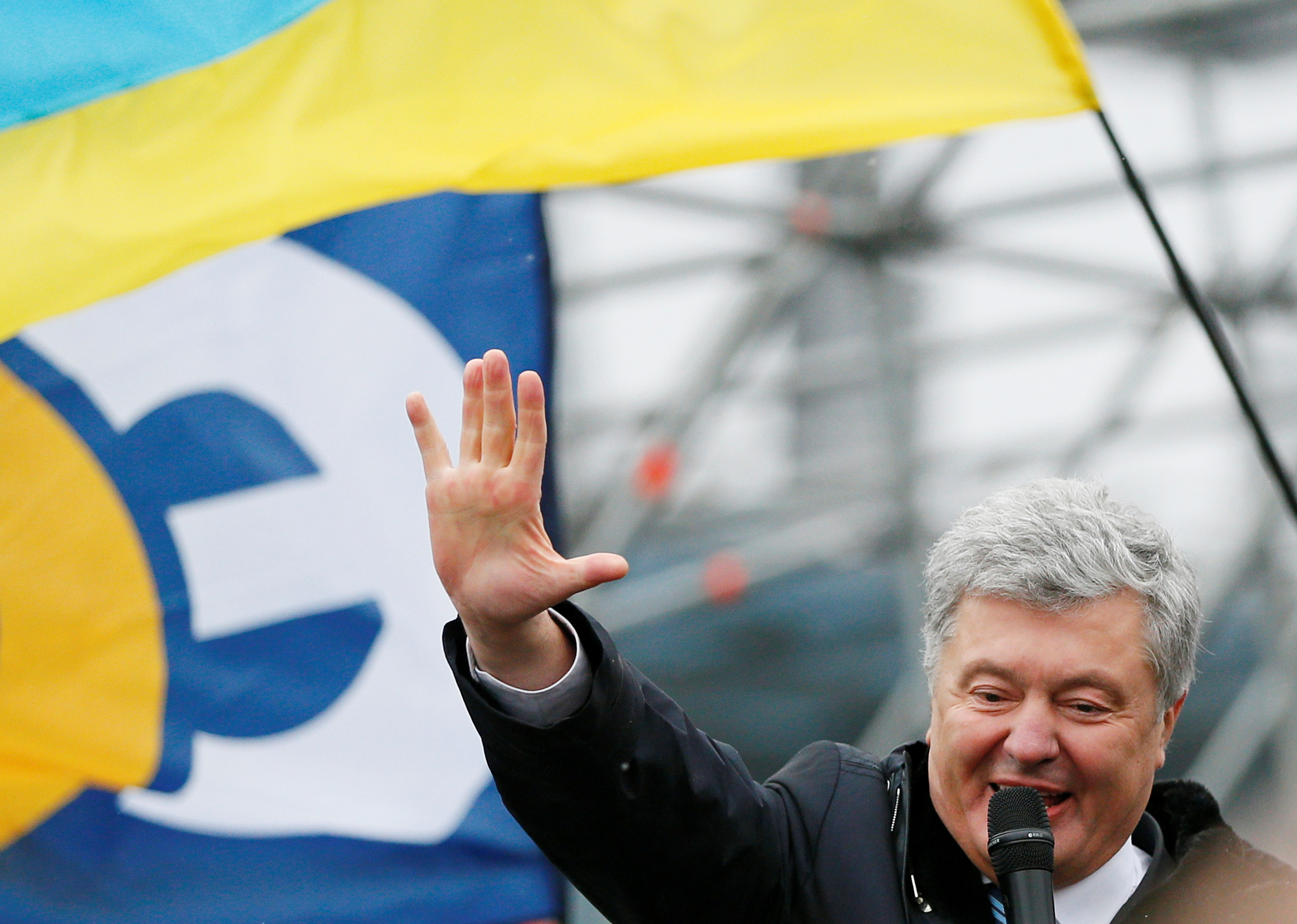 Ukrainian former President Petro Poroshenko arrives in Kyiv