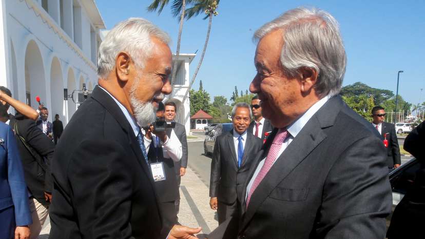 U.N. Secretary-General meets East Timor's Prime Minister Xanana Gusmao in Dili