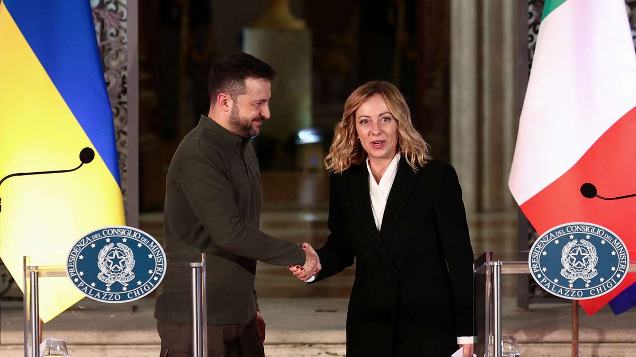 Ukraine's President Zelenskiy meets with Italian PM Meloni