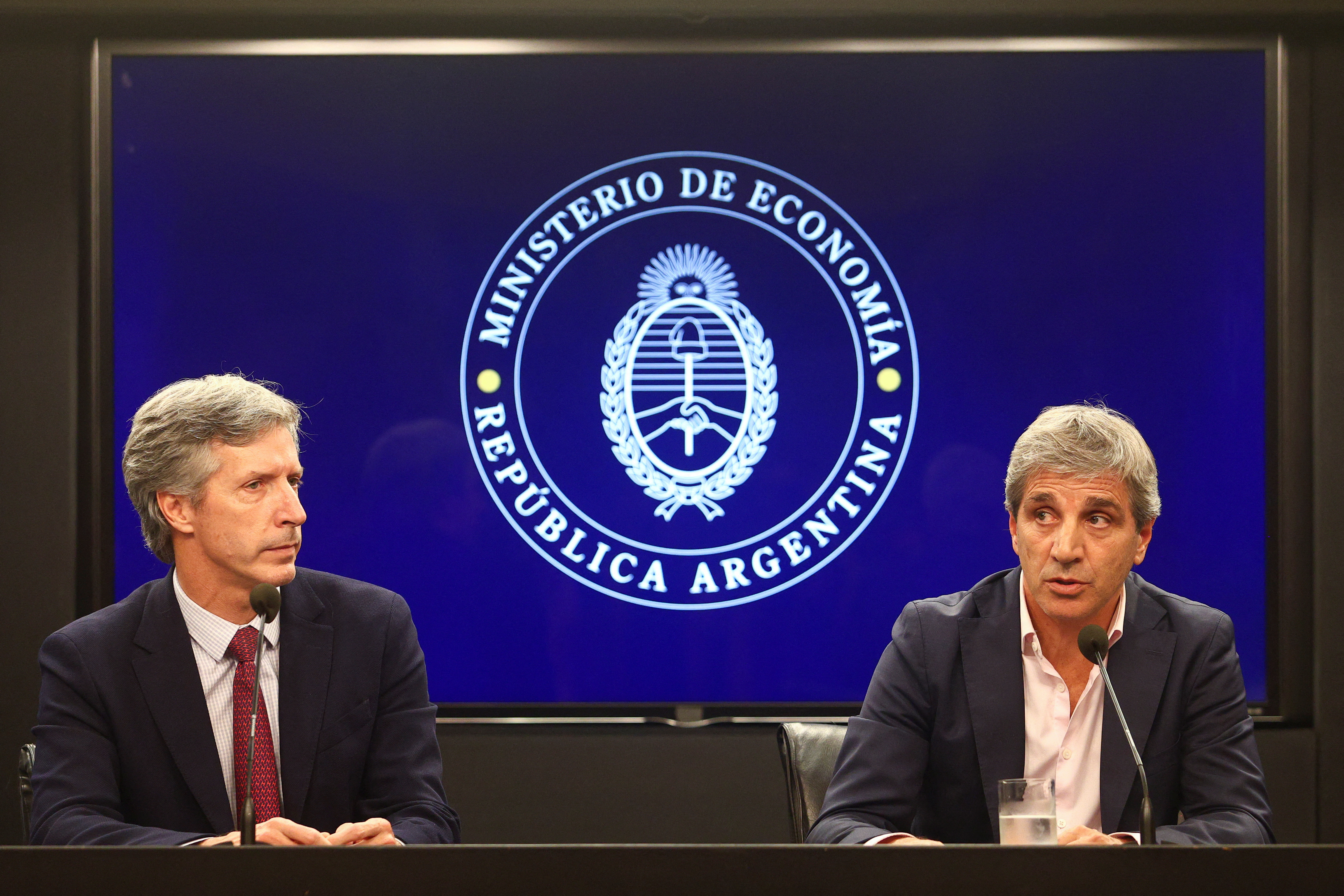 Argentina's Economy Minister Caputo holds a press conference, in Buenos Aires