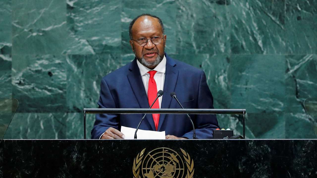 FILE PHOTO: Vanuatu Prime Minister Tabimasmas addresses the 74th session of the United Nations General Assembly at U.N. headquarters in New York City, New York, U.S.