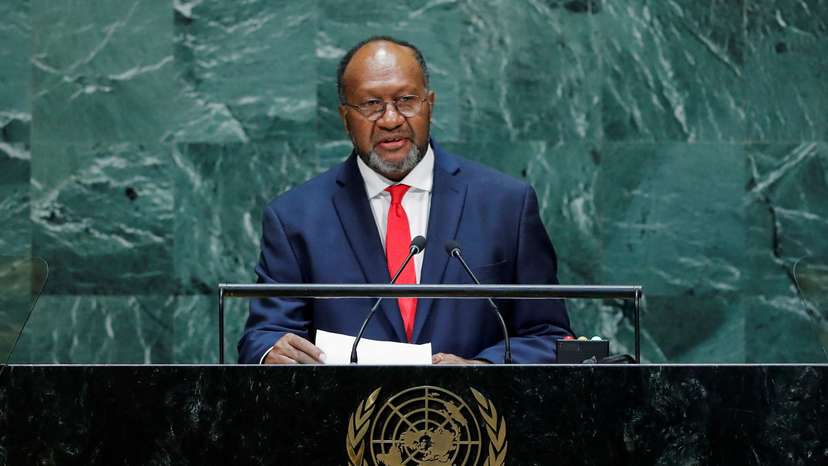 FILE PHOTO: Vanuatu Prime Minister Tabimasmas addresses the 74th session of the United Nations General Assembly at U.N. headquarters in New York City, New York, U.S.