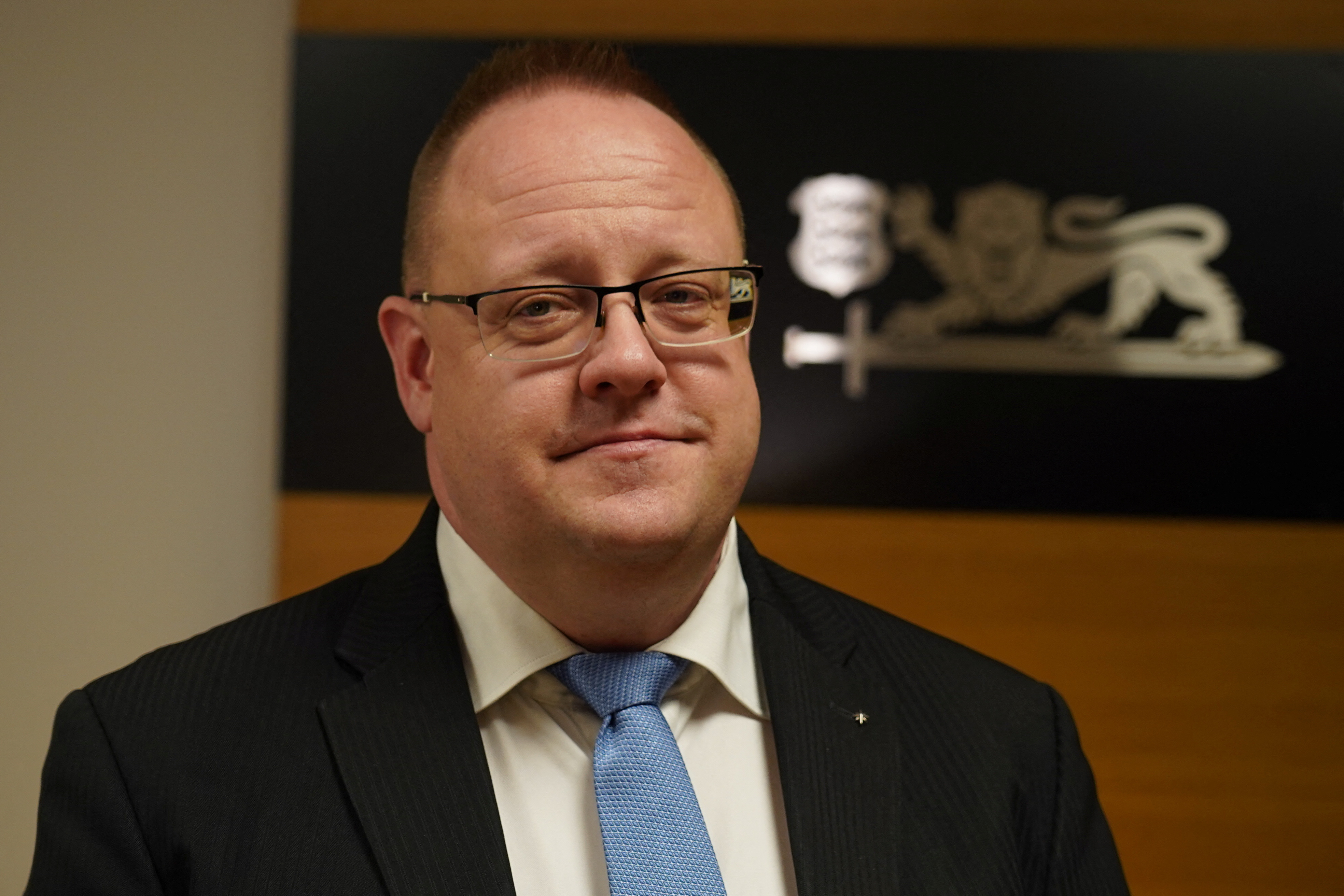 Estonian Chief of Foreign Intelligence Service Kaupo Rosin speaks during interview in Tallinn