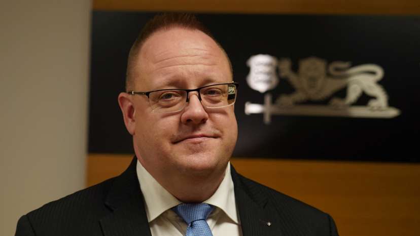 Estonian Chief of Foreign Intelligence Service Kaupo Rosin speaks during interview in Tallinn