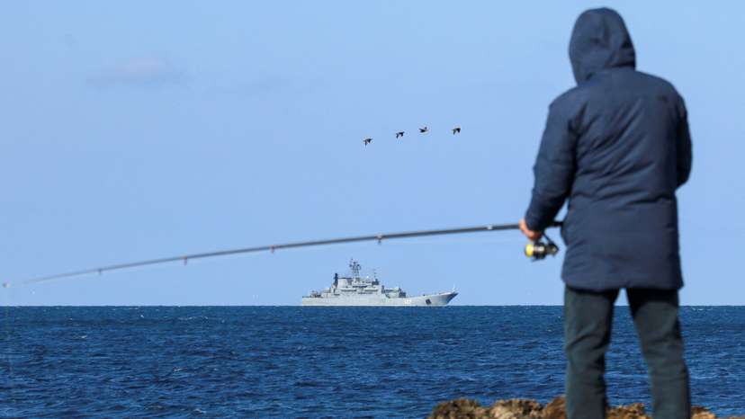 FILE PHOTO: An amphibious assault ship of the Russian Navy sails near Sevastopol