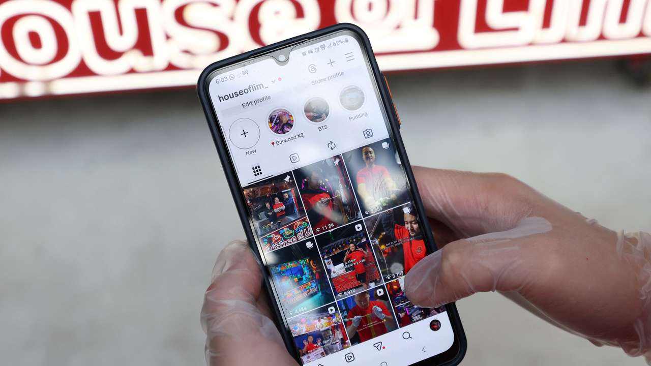 Dimi Heryxlim, 15, a social media content creator, poses displaying his ‘House of Lim’ Instagram page in Sydney