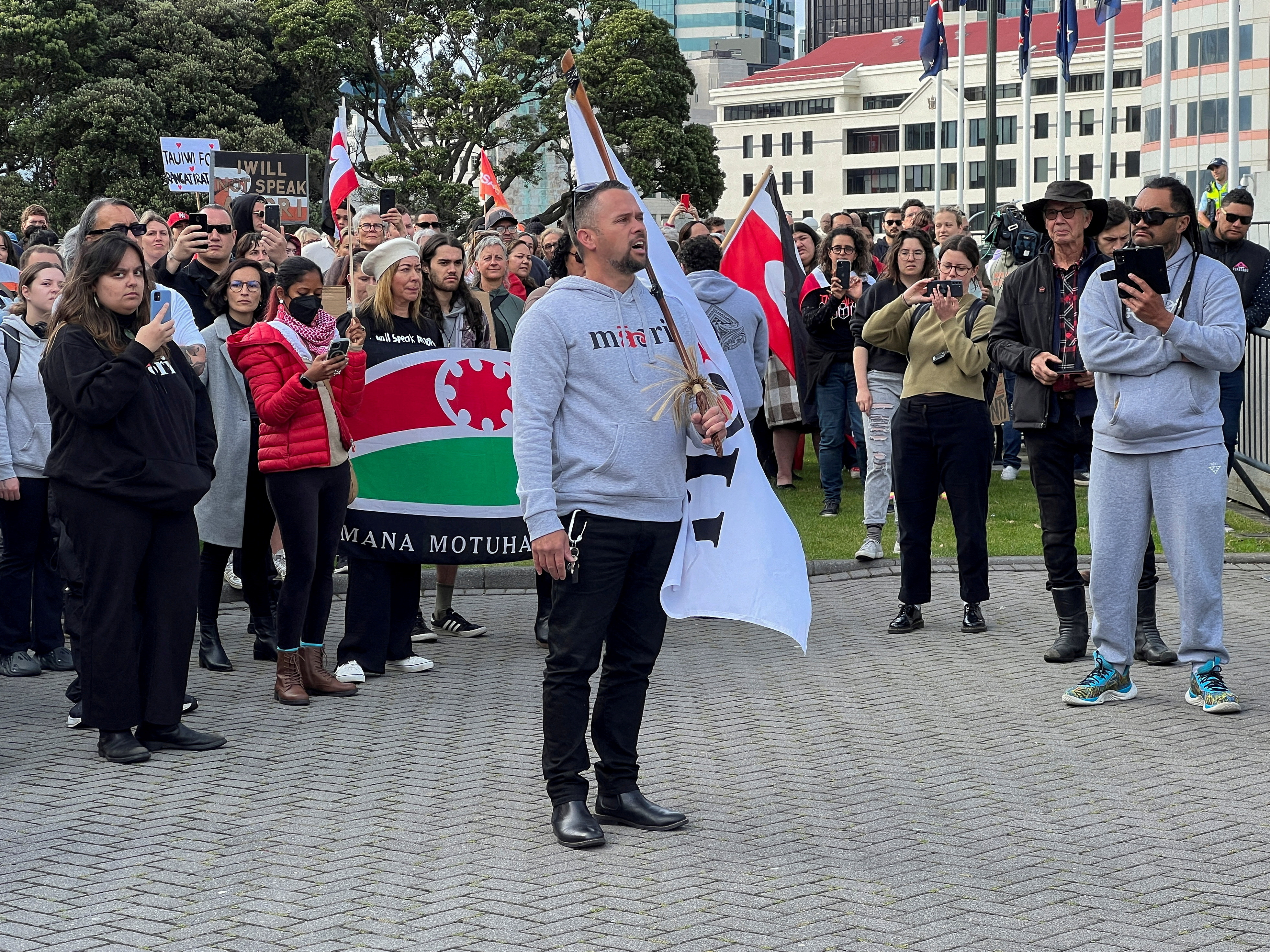 FILE PHOTO: Protest against the incoming government and its policies, in Wellington
