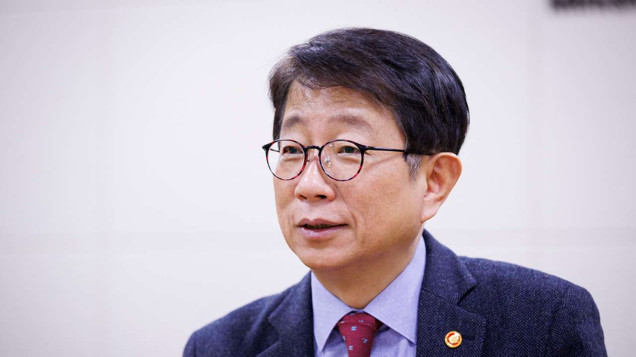 Park Sang-woo, South Korea's Minister of Land, Infrastructure and Transport, speaks during an interview with Reuters