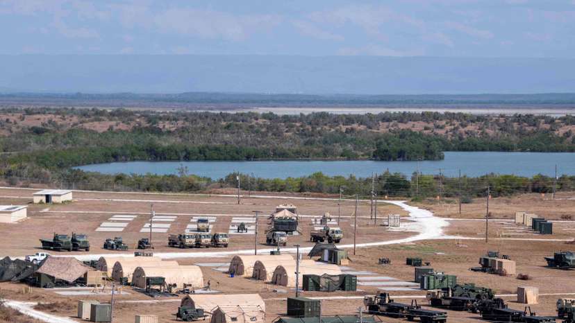 Newly erected holding tents for detained migrants are seen at Naval Station Guantanamo Bay