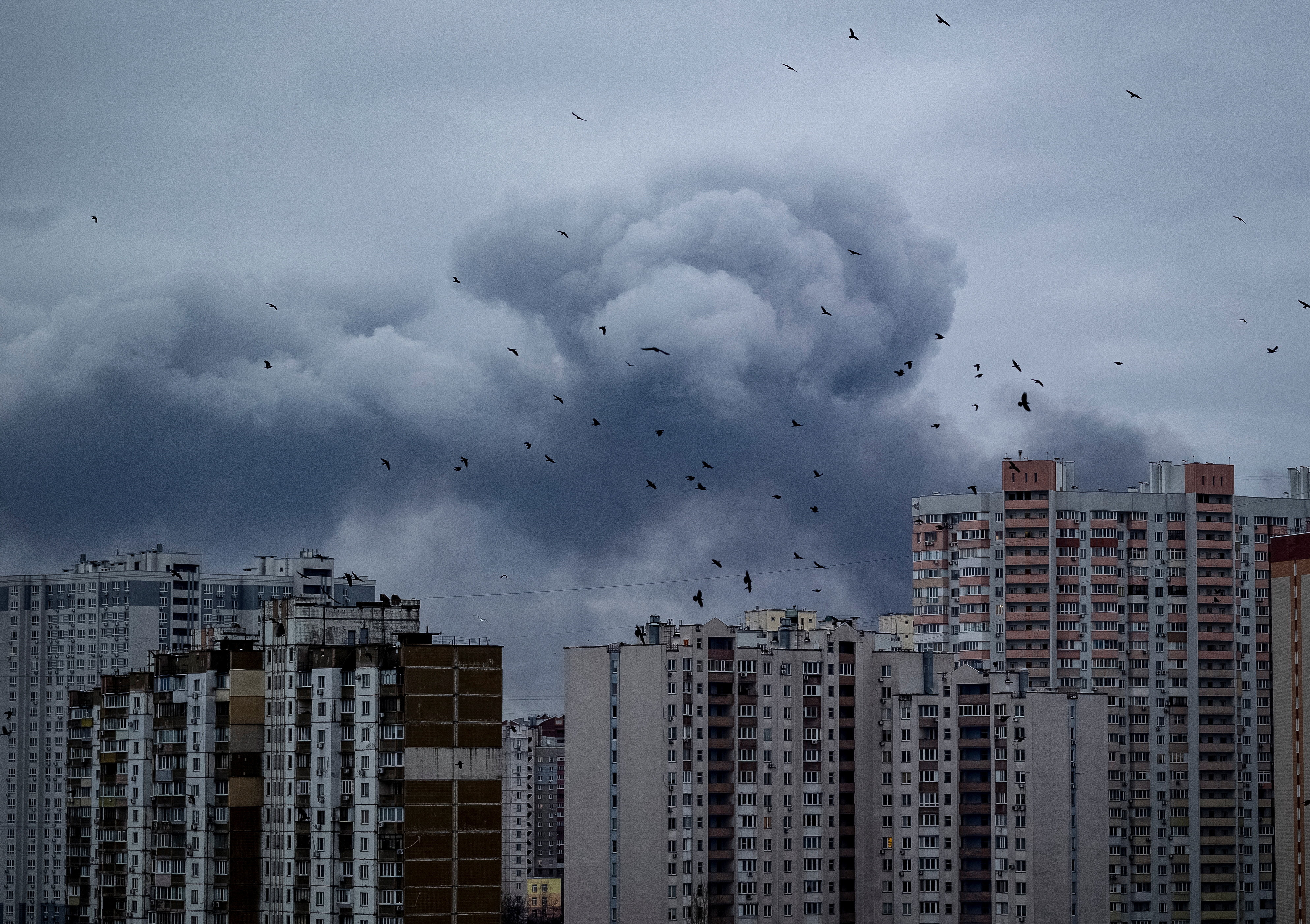 Russian missile and drone strike in Kyiv