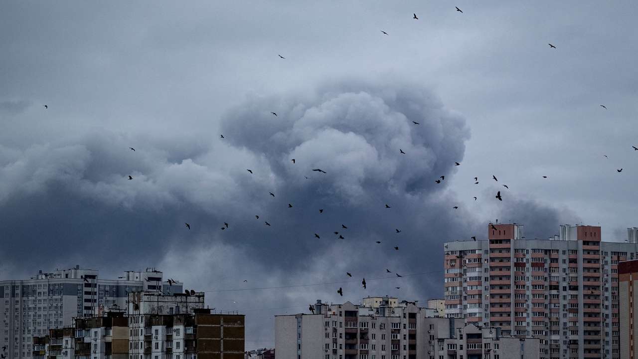 Russian missile and drone strike in Kyiv